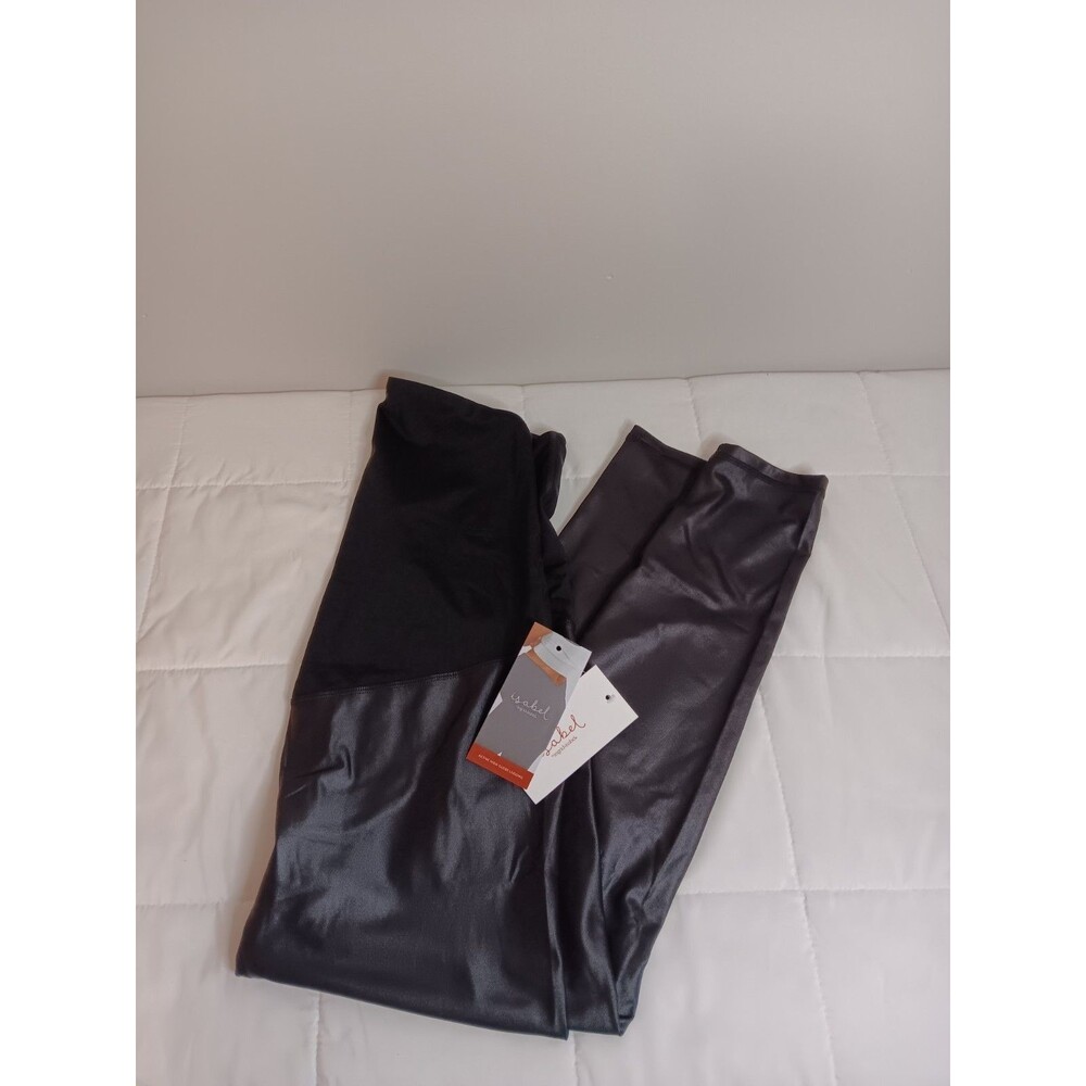 New Isabel By Ingrid Maternity Faux Leather Legging Black Sz Large